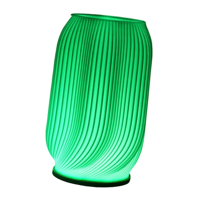 Lámpara de mesa con jarrón iluminado LED, lámpara de noche con iluminación ambiental impresa en 3D única para Estilo A