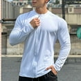 thumbnail image 4 of Chbgutlmr Tops for Men Zip up Long Sleeve Solid Color Workout Running Slim Thin Athletic Shirts Tops, 4 of 4