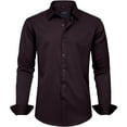 thumbnail image 1 of J.VER Camisas de vestir para hombre, camisa formal de manga larga, elástica, sin arrugas, informal, con botones, 1 of 4