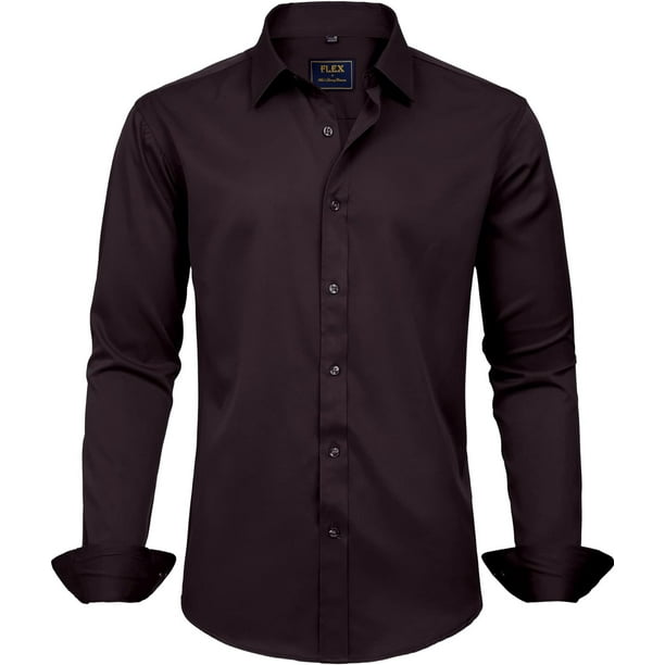 J.VER Camisas de vestir para hombre camisa formal de manga larga elastica sin arrugas informal con botones Walmart en linea