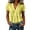 Yellow, variant on Women's Linen Tops Lightweight Thin Casual V Neck Short Sleeve Shirts Relaxed Fit Dressy Empire Waist Curved Hem Solid Color Blouses S