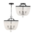 thumbnail image 2 of 4 Light Chandelier In Classic Style 16.5 Inches Wide By 18 Inches High-Matte Black Finish-Frosted Shade Color   -Traditional Installation Crystorama, 2 of 9