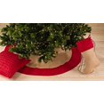 thumbnail image 2 of Kamala Pleated Diamond Cotton Trim Burlap Holiday Festive Tree Skirt, 2 of 2