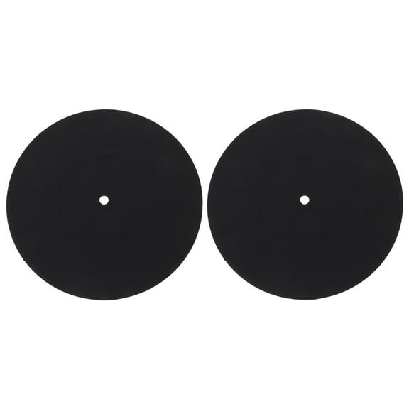 Silicone Turntable Mat for Record Player Anti-Slip and Static Protective Mats Black 2pcs