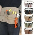 thumbnail image 3 of Canvas Tool Belt with Multiple Pockets Adjustable Waist Strap for Electrician Tool Storage Accessory Handyman Carpenter, 3 of 8
