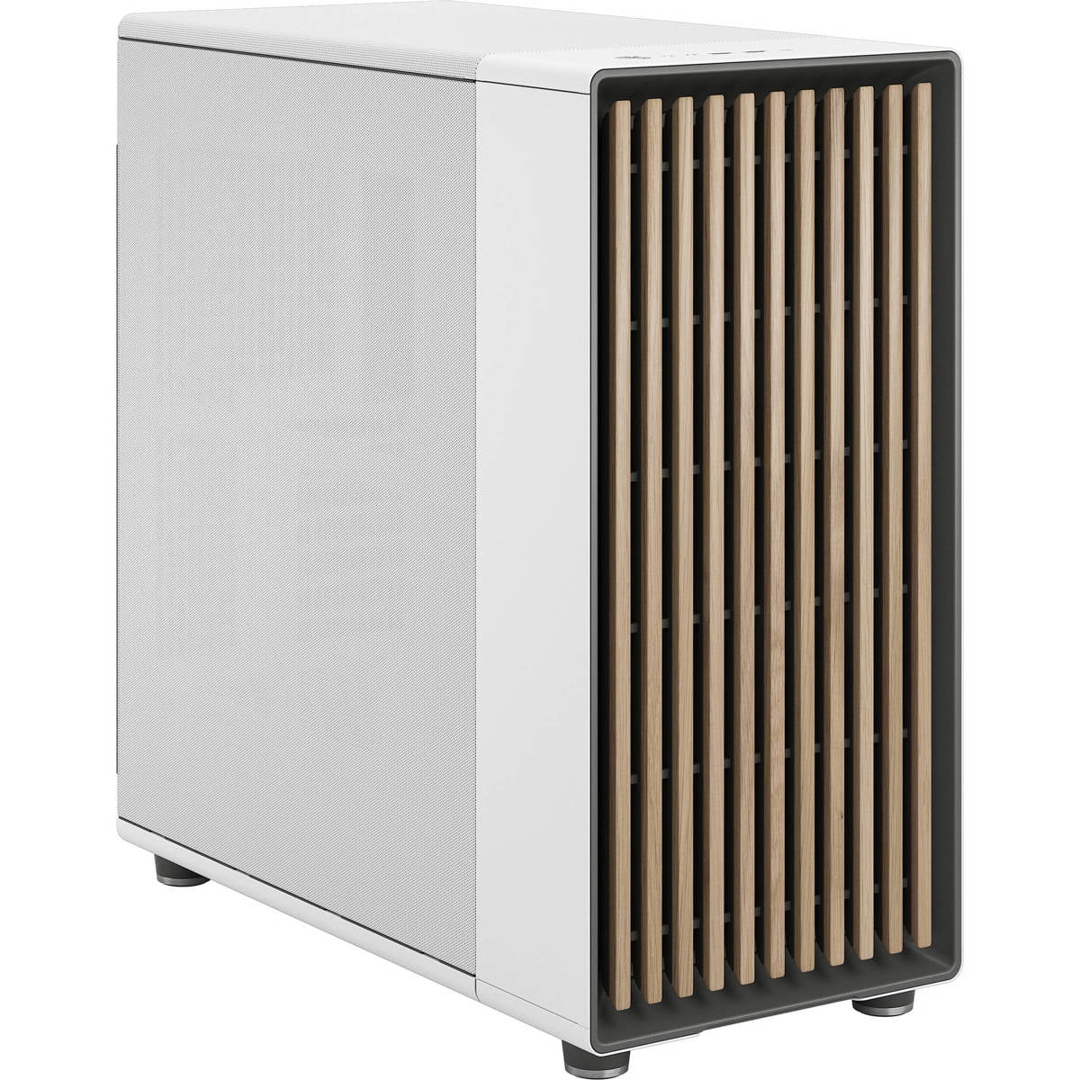 Fractal Design North XL ATX mATX Mid Tower PC Case - Chalk White Chassis with Oak Front and Mesh Side Panel - FD-C-NOR1X-03