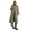 Khaki, variant on Womens Trench Coats Elegant Polo Collar Single Long Sleeve Windbreaker Outerwear Beige M