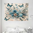 thumbnail image 2 of Ambesonne Floral Eucalyptus Tapestry Wall Hanging, Joyful Spring, 80"x60", Blush and Sea Blue, 2 of 3