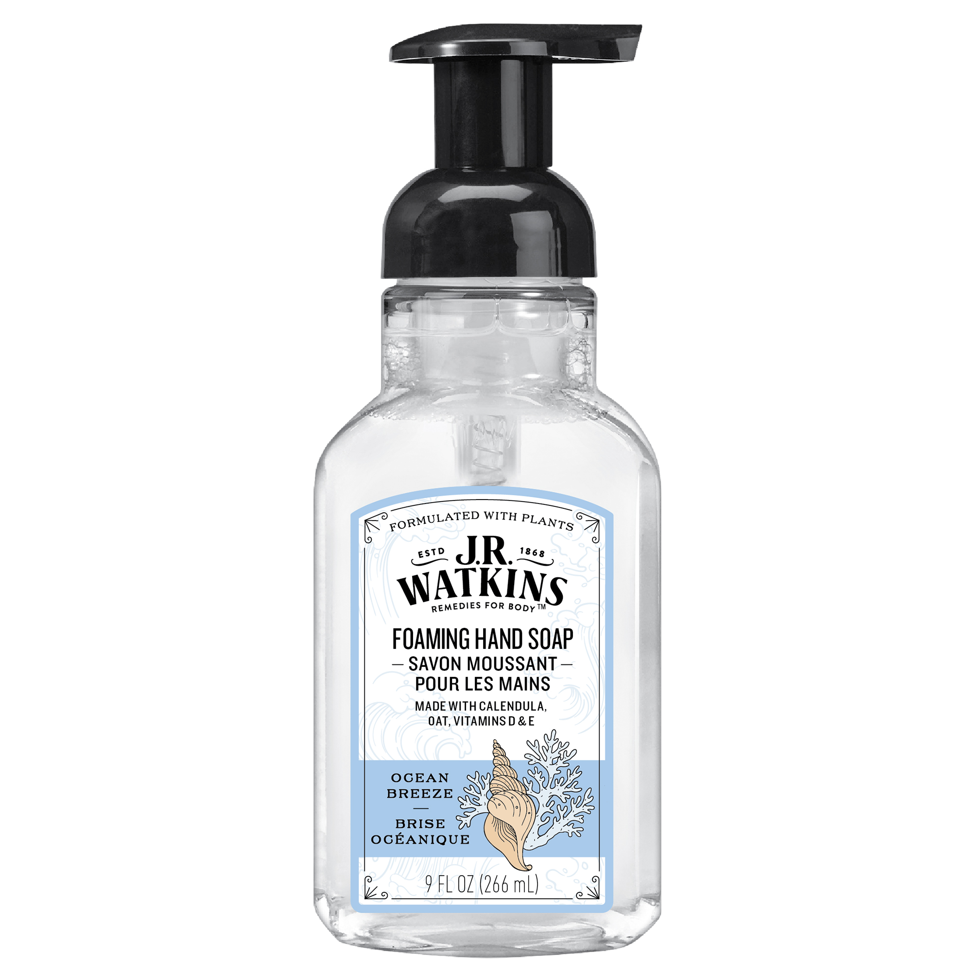 J.R. Watkins Foaming Hand Soap, Ocean Breeze, Fresh Scent, 9 fl oz