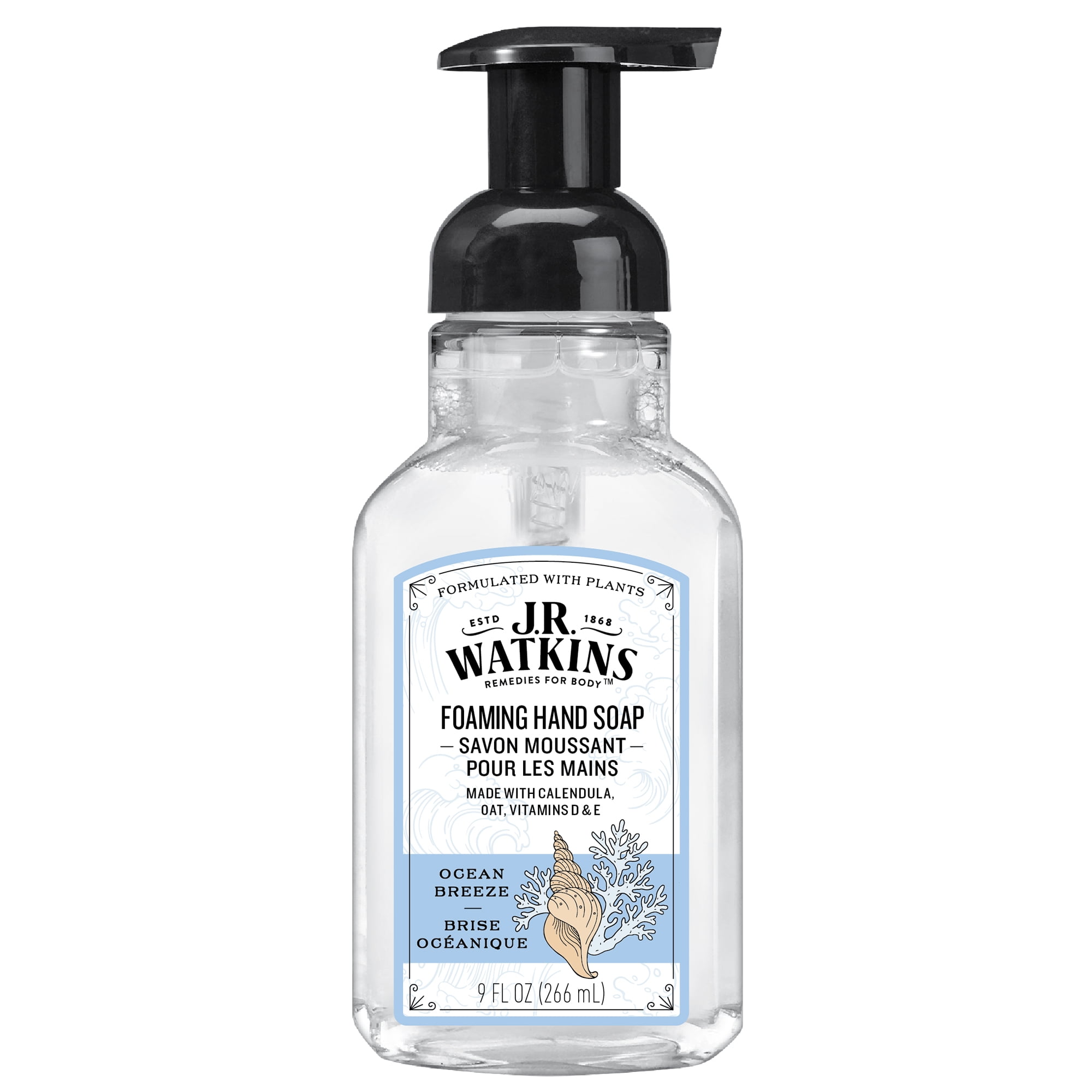 J.R. Watkins Foaming Hand Soap, Ocean Breeze, Fresh Scent, 9 fl oz