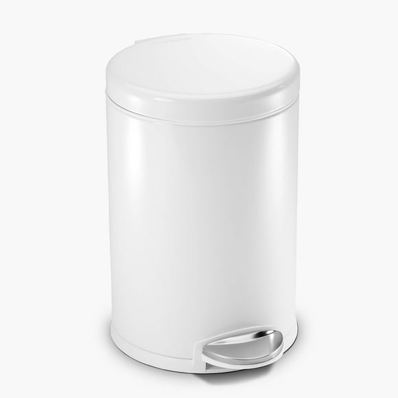 simplehuman Papelera de baño de 4,5 litros, acero blanco
