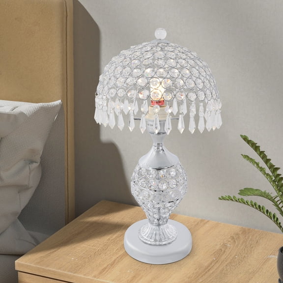 1 PCS Silver Modern Table Lamp, Crystal Table Lamp, Luxury Decorative Crystal Table Lamp