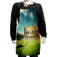 thumbnail image 1 of Vintage Kids Apron, Sunset at Historical Colosseum in Rome Italian Landmark European Artwork Scenery, Boys Girls Apron Bib with Adjustable Ties for Cooking Baking Painting, Green Blue, by Ambesonne, 1 of 2