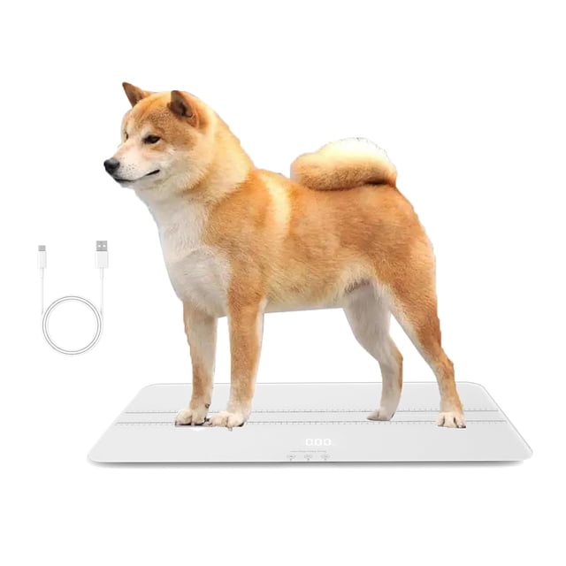 Báscula digital para mascotas, versión de carga, plataforma de escala de animales, 3 modos de pesaje, kg, libra, st: lb, máx. 220 libras, precisión 10 g, 27.16 x 13 pulgadas