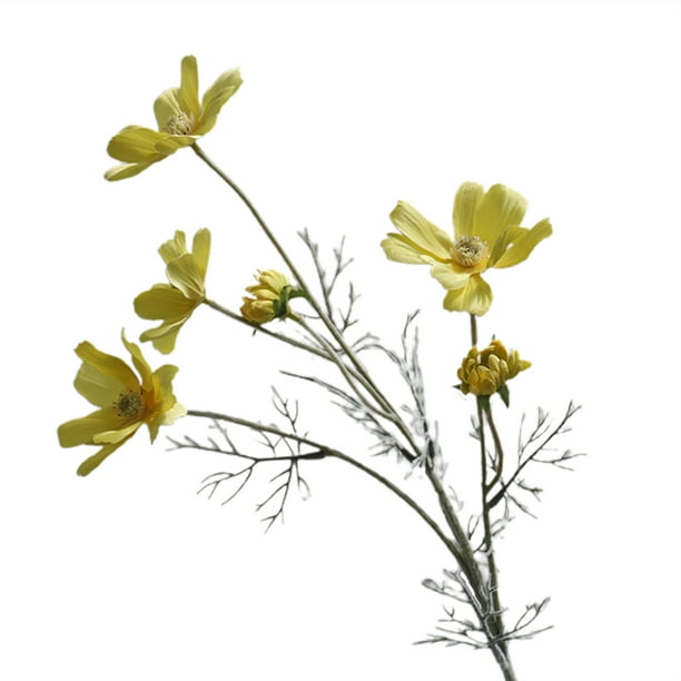 HEVIRGO Artificial Flower Waterproof Realistic Silk Fabric Daisies