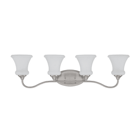 Sunset Lighting Valare Vanity 4 Light, Bright Satin Nickel with Opal Glass F23014-80