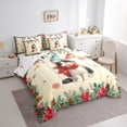 thumbnail image 3 of Homewish Cute Cat Animal Twin Bedding Sets 7-Piece for Teen, Cartoon Xmas Reindeer Bedding Comforter Set, Western Winter Christmas Reversible Sheet Sets, Microfiber Bedroom Decor, 3 of 7