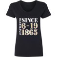 thumbnail image 3 of Inktastic Juneteenth Since 6-19-1865 Women's V-Neck T-Shirt, 3 of 5