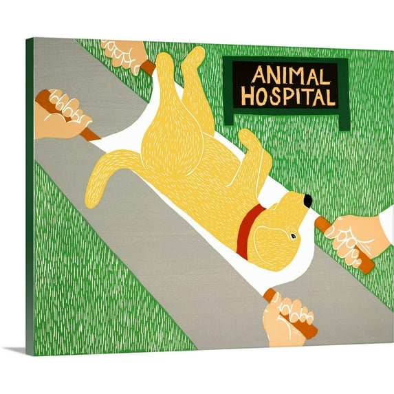 Great BIG Canvas | "Animal Hospital Yellow" Canvas Wall Art - 20x16