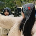 thumbnail image 3 of CoCopeaunts Women Knitted Earmuffs Handmade Wool Flower Strappy Ear Muff Earlap Warmer Handmade Windproof Headband Autumn Winter Accessories, 3 of 6