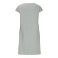 thumbnail image 4 of Robe d'Été pour Femmes 2024 Mode Grande Taille Col en V Décontractée à Boutons Manches Courtes Mini Robe 50 % de Réduction!, 4 of 5
