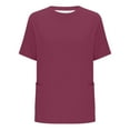 thumbnail image 4 of Sweet Home Farm Short Sleeve Shirts for Women Plus Size Tops Summer Petal Casual Tshirts Tunic Blouses T Shirts for Women Wine, 4 of 5