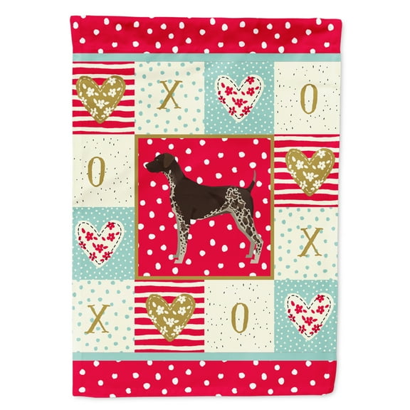 Carolines Treasures CK5931GF German Shorthaired Pointer Love Flag Garden Size Small multicolor