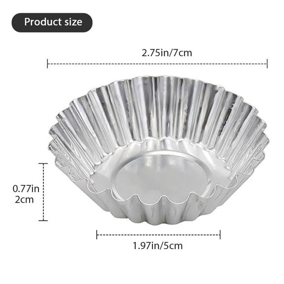 30Pcs Egg Tart Molds Mini Aluminum Cake Muffin Moulds Tins Pans Non Stick Cupcake Cake Moulds Kitchen Reusable Baking Tools