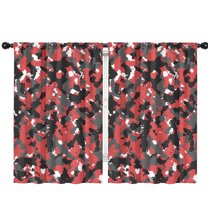 Blackout Kids Curtains,Red Camo Digital Pixel Pattern Childrens Insulated Curtains Set Of 2,Bedroom Essentials,Toddler Room Decor 42"x63"