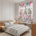 thumbnail image 3 of Spring Gnomes Kitchen Curtains 63 Inch Length, Colorful Flowers Watercolor Butterfly Floral Plant Tiers Curtains for Living Room Berdoom, Light Filtering Drapes Window Treatment 2 Panels 42"Wx63"L, 3 of 8
