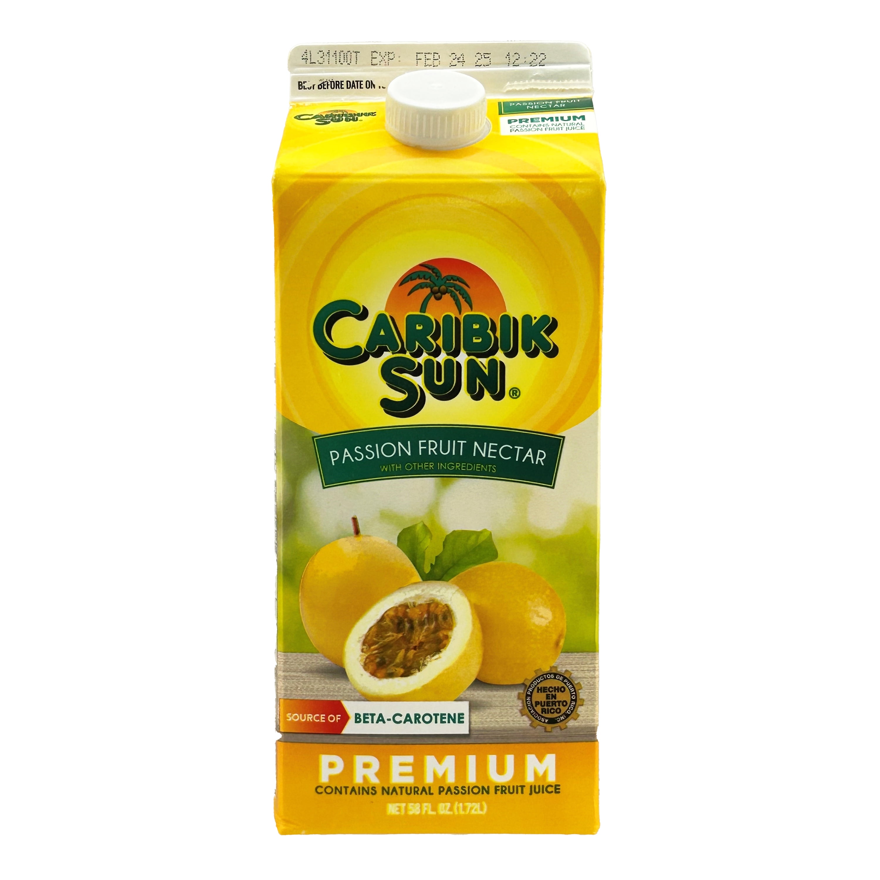 Caribik Sun Passion Fruit Premium, 100% Vitamin C, 58 fl oz, Fruit Refrigerated Juice