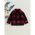 thumbnail image 2 of Wassery Toddler Kids Boys Girls Plaid Shirt Outwear Button Jacket Coat Toddler Baby Winter Warm Jacket Cardigan Tops 1-6 Years, 2 of 8