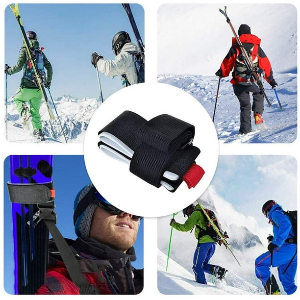 2 pièces bandoulière réglable porte-skis porte-épaules sangle de ski pour  Pack de Transport Skis 