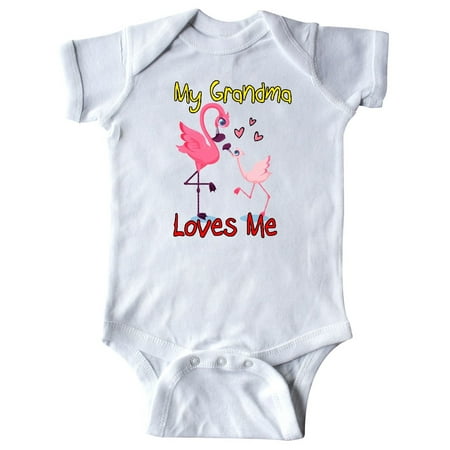 

Inktastic My Grandma Loves Me Flamingo Gift Baby Boy or Baby Girl Bodysuit