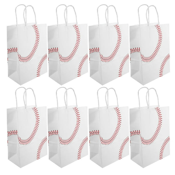 Bolsas de regalo para fiestas de béisbol: 12 bolsas de golosinas de béisbol, bolsas de refrigerio de béisbol, bolsas de dulces de béisbol para fiestas de cumpleaños infantiles y celebraciones deport
