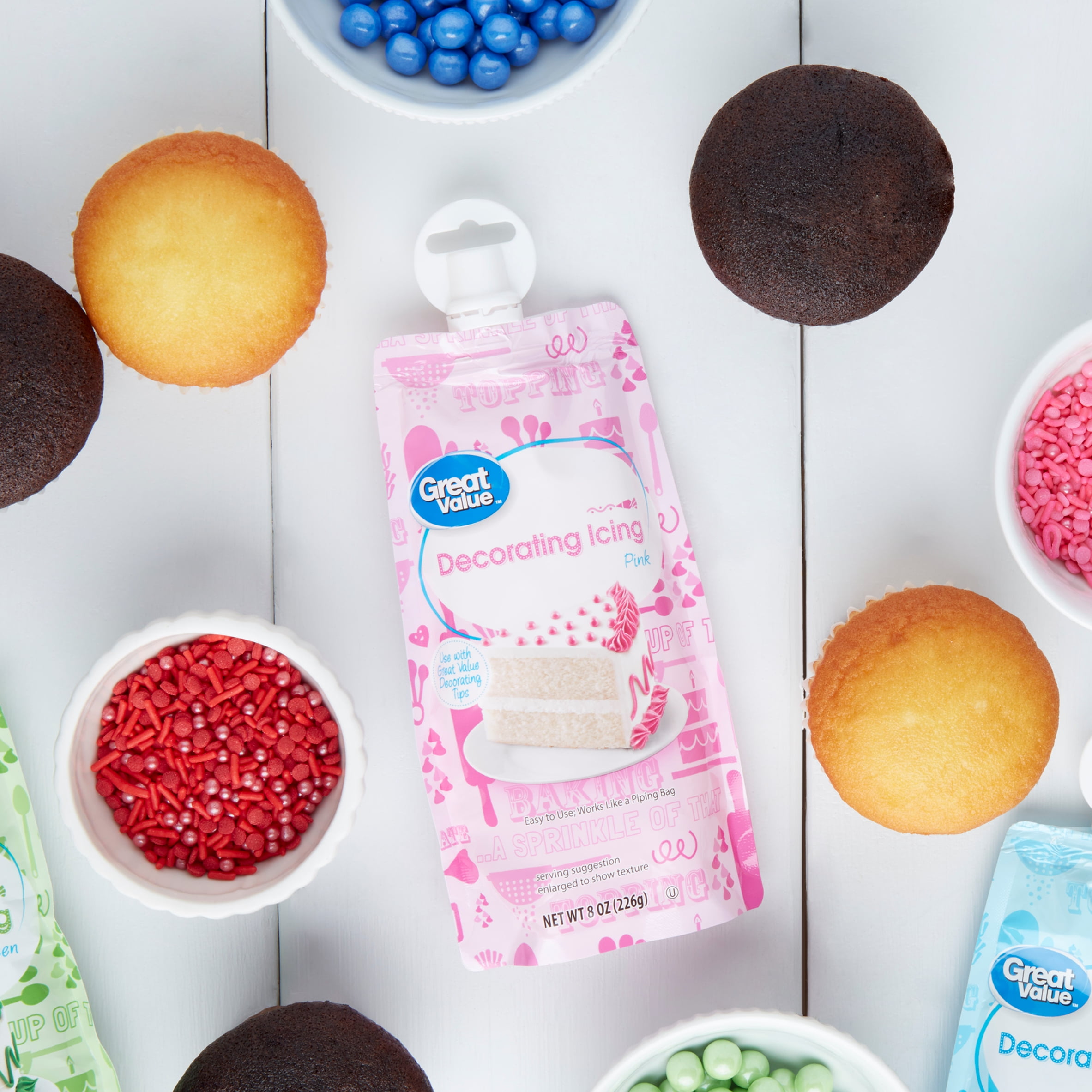 Great Value Pink Decorating Icing, 8 oz