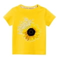 thumbnail image 2 of Uxgjfwu Toddler Kids T-Shirt Boys Girls Cute Round Neck Floral Print Short Sleeve Top Tee Sizes 3T-9T,Yellow, 2 of 4