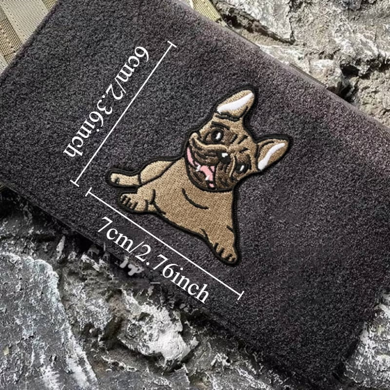 Bulldog Tactical Patch - Military Morale Badge - Embroidered Hook and Loop Decorative Accessory for Backpack and Clothing
