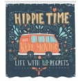 thumbnail image 3 of Ambesonne Hippie Shower Curtain, Hippie Words, 69"Wx84"L, Dark Blue, 3 of 3