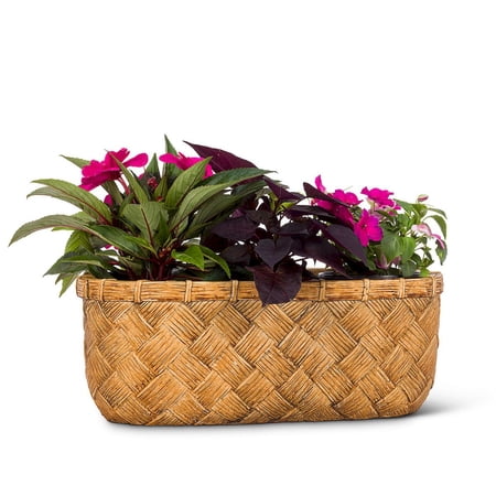 Set of 4 Large Wide Weave Long Planter