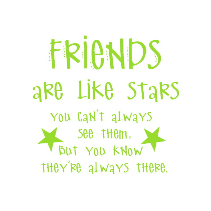 Friends are like stars 1 Friendship Inspired Vinyl Wine Bottle Sticker 