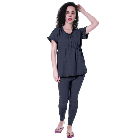 

Moomaya Womens Nightwear Set Pyjama Cotton Sleepwear 2 Pcs Nightdresses