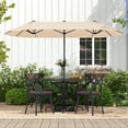 thumbnail image 5 of Gymax 13FT Double-sided Patio Umbrella w/ Crank Handle Umbrella Base Safety Lock Beige, 5 of 10