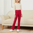 thumbnail image 4 of ZACPNCV Girls Flare Leggings Toddler Cotton Long Bottom Pants Red 14-15 Years, 4 of 7