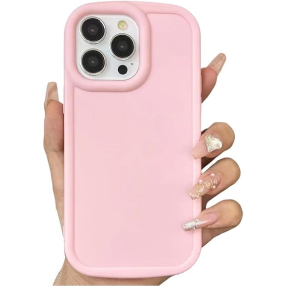 Compatible with iPhone Case,Cute Matte Liquid Silicone [ Drop & Camera Protection][Compatible with Wireless Charging] Shockproof Cover Phone Case (Pink,iPhone 15 Plus)