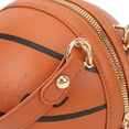 thumbnail image 3 of BIMZUC Women's Basketball Shaped Handbag Round Messenger Shoulder Bag Crossbody Novelty Purse for School Shopping Travel Casual Everyday Use, Brown (7.09 x 7.09 x 6.30 inches / 18x18x16 cm), 3 of 9