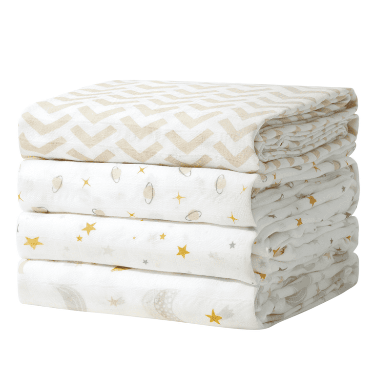 Baby Swaddle Blanket 47x47 Inches - 100% Cotton Muslin, Large Receiving Blanket For Newborns & Toddlers