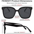 thumbnail image 5 of FEISEDY Retro Square Polarized Sunglasses Women Men Oversized Vintage Shades B2600, 5 of 8