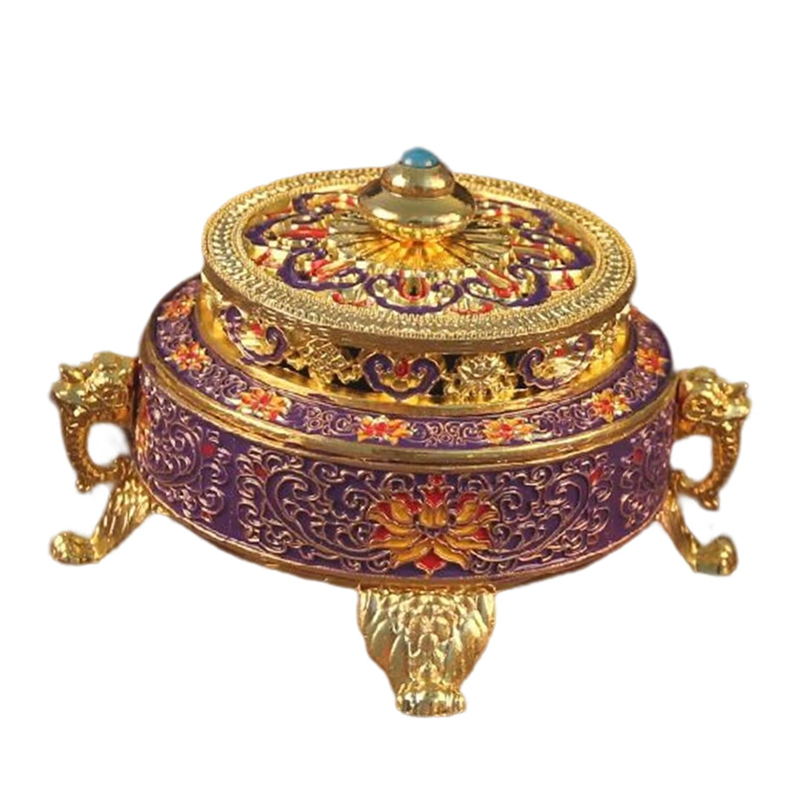 WLPZXP Enamel Tibetan Incense Burner Holder Censer Flower Decorative Table Centerpieces