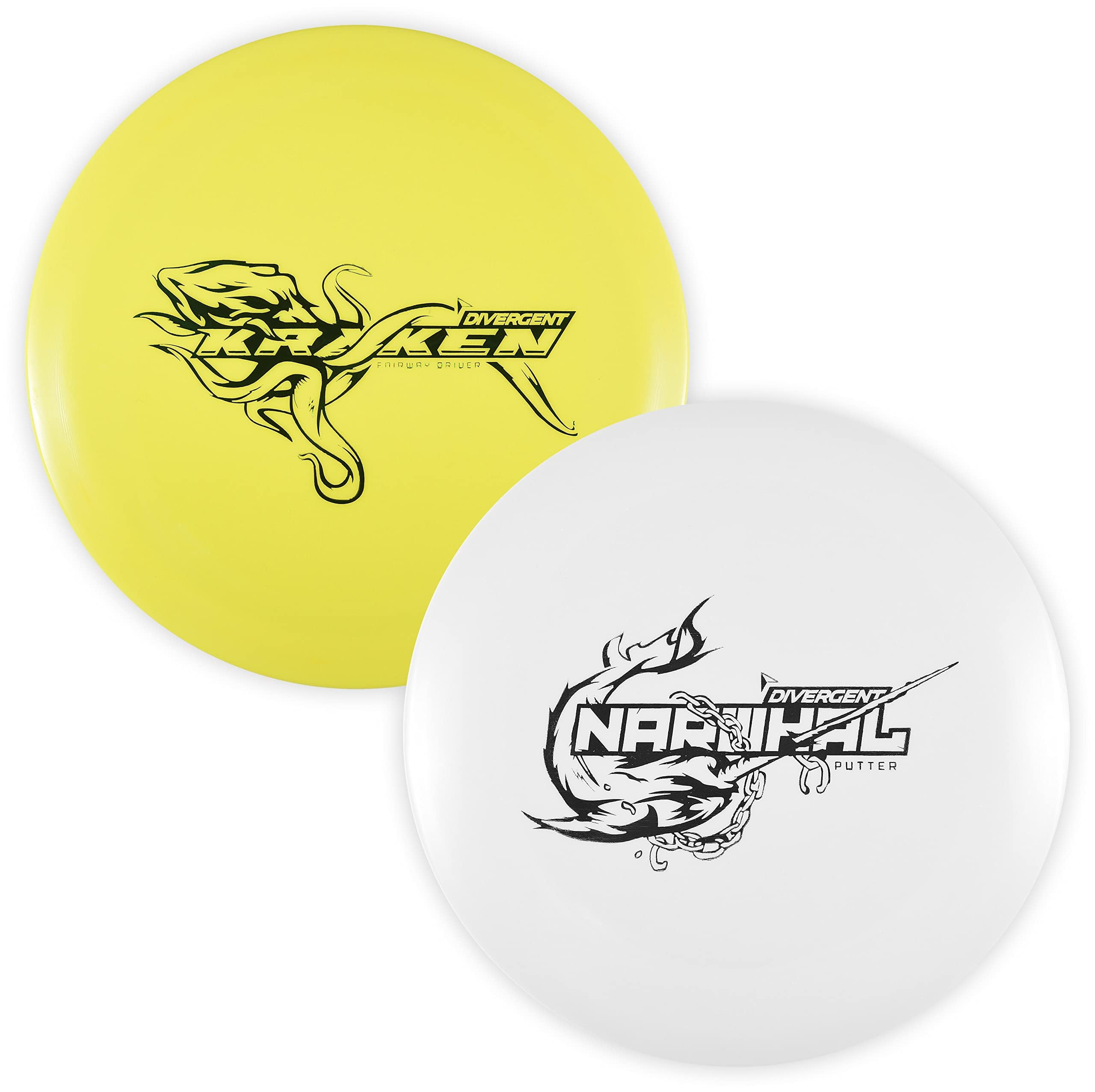 Divergent Discs 2Disc Beginner Disc Golf Starter Set Narwhal Putter